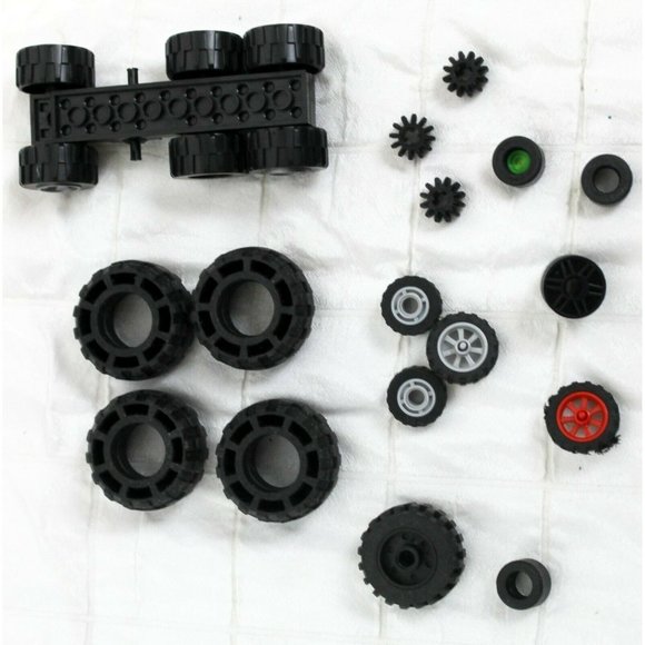 Lot of Lego Wheels Multiple Sizes Trailer 8 Wheels Parts Accessories Vehicles - Picture 6 of 9